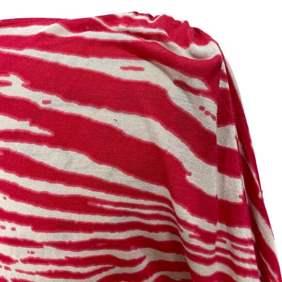 MICHAEL Michael Kors Red & White Animal Print Boat Neck Cold-Shoulder Top Large - Picture 3 of 13